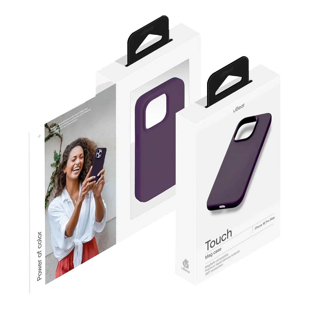 Чехол защитный uBear Touch Mag Case iPhone 16 Pro Max, софт-тач, темно-фиолетов